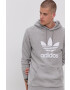 adidas Originals Памучен суичър H06669 мъжки в сиво с принт - Pepit.bg