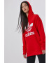 adidas Originals Памучен суичър H33588 дамски в червено с принт - Pepit.bg