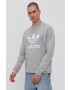 adidas Originals Памучен суичър H06650 мъжки в меланж на сиво - Pepit.bg