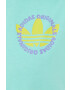 adidas Originals Памучен топ HC7062 в тюркоазено - Pepit.bg