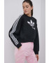 adidas Originals Суичър Adicolor HC4622 дамски в черно с принт - Pepit.bg