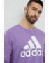 adidas Памучен суичър в лилаво с принт - Pepit.bg