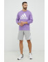 adidas Памучен суичър в лилаво с принт - Pepit.bg
