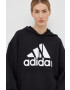 adidas Памучен суичър в черно с качулка с принт - Pepit.bg