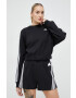 adidas Памучен суичър в черно с апликация - Pepit.bg