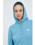 adidas Памучен суичър в синьо с качулка с апликация - Pepit.bg