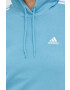 adidas Памучен суичър в синьо с качулка с апликация - Pepit.bg