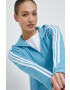 adidas Памучен суичър в синьо с качулка с апликация - Pepit.bg