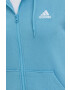 adidas Памучен суичър в синьо с качулка с апликация - Pepit.bg