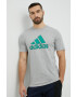 adidas Памучна тениска в сиво с принт - Pepit.bg