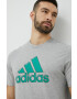 adidas Памучна тениска в сиво с принт - Pepit.bg