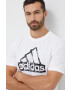 adidas Памучна тениска в бяло с принт - Pepit.bg