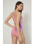 adidas Performance Бански костюм Melbourne Print 3-stripes HA6006 в розово с мека чашка - Pepit.bg
