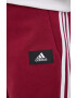 adidas Performance Панталони HE1663 дамско в бордо с изчистен дизайн - Pepit.bg