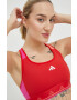 adidas Performance Спортен сутиен Powerreact в червено с десен - Pepit.bg