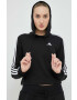 adidas Суичър В черно с качулка с десен - Pepit.bg