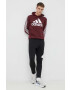 adidas Суичър в бордо с качулка с принт - Pepit.bg