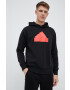 adidas Суичър в черно с качулка с принт - Pepit.bg