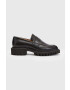 AllSaints Кожени мокасини Lola Loafer в черно с платформа - Pepit.bg
