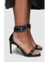 AllSaints Кожени сандали ALMA в черно с тънък ток WF027Z - Pepit.bg