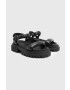 AllSaints Кожени сандали Helium в черно с платформа WF612Y - Pepit.bg
