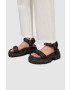 AllSaints Кожени сандали Helium в черно с платформа WF612Y - Pepit.bg