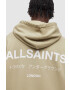 AllSaints Памучен суичър в зелено с качулка с принт - Pepit.bg