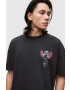 AllSaints Памучна тениска в черно с принт - Pepit.bg
