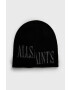 AllSaints Шапка с вълна в черно с фина плетка - Pepit.bg