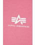 Alpha Industries Памучна тениска Basic T-Shirt в бордо с принт 100501.21 - Pepit.bg