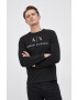 Armani Exchange Блуза с дълги ръкави мъжка в черно с принт - Pepit.bg
