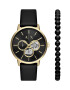 Armani Exchange Часовник и гривна в черно - Pepit.bg