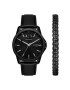 Armani Exchange Часовник и гривна мъжки в черно - Pepit.bg