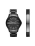 Armani Exchange Часовник и гривна мъжки в черно - Pepit.bg