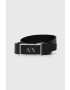 Armani Exchange Кожен колан мъжки в черно - Pepit.bg