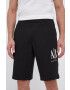 Armani Exchange Къс панталон мъжки в черно - Pepit.bg