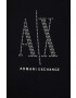 Armani Exchange Памучна рокля в черно къс модел с уголемена кройка - Pepit.bg