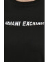 Armani Exchange Памучна рокля в черно къс модел със стандартна кройка - Pepit.bg