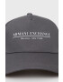 Armani Exchange Памучна шапка в сиво с принт - Pepit.bg