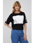 Armani Exchange Памучна тениска в черно - Pepit.bg