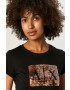 Armani Exchange Памучна тениска в черно - Pepit.bg