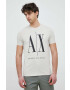 Armani Exchange Памучна тениска в бежово с принт - Pepit.bg