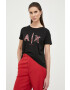 Armani Exchange Памучна тениска в черно - Pepit.bg