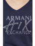 Armani Exchange Памучна тениска в тъмносиньо - Pepit.bg
