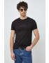 Armani Exchange Памучна тениска в черно с принт - Pepit.bg
