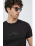 Armani Exchange Памучна тениска в черно с принт - Pepit.bg