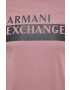 Armani Exchange Памучна тениска в розово - Pepit.bg