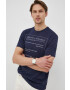 Armani Exchange Памучна тениска в тъмносиньо - Pepit.bg