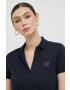 Armani Exchange Памучна тениска с яка в тъмносиньо - Pepit.bg