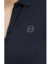 Armani Exchange Памучна тениска с яка в тъмносиньо - Pepit.bg